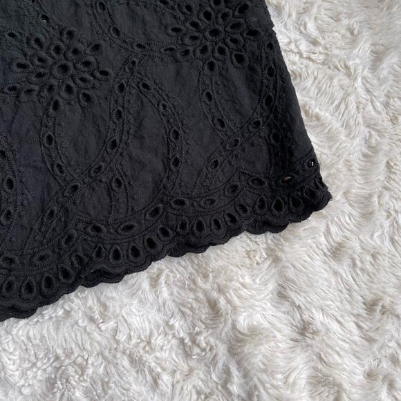 SOLD Zara eyelet lace high rise waist trouser pants cropped ankle trousers black - Picture 7 of 17